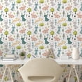thumbnail image 3 of Ambesonne Jungle Cartoon Peel & Stick Wallpaper for Home, Funny Pastel Bunnies, 13"x72", Multicolor, 3 of 6