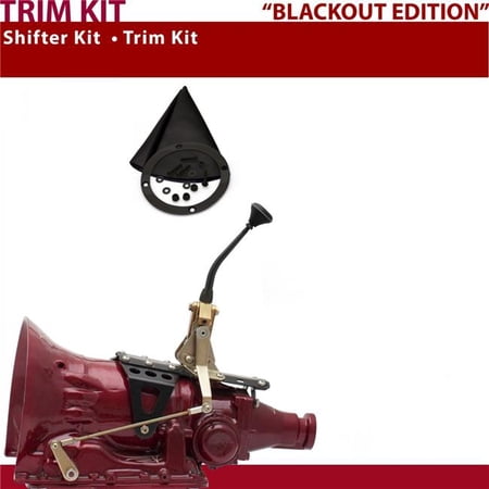 American Shifter FMX Shifter Kit 8 in. Trim Kit Black Push Button Black Boot Ringed Knob for D597D