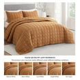 thumbnail image 6 of Tencel Modal Quilt Set Queen, Terracotta - Lightweight Bedspread, Soft Quilted Bedding for All Seasons, Detailed Stitching, 6 of 9