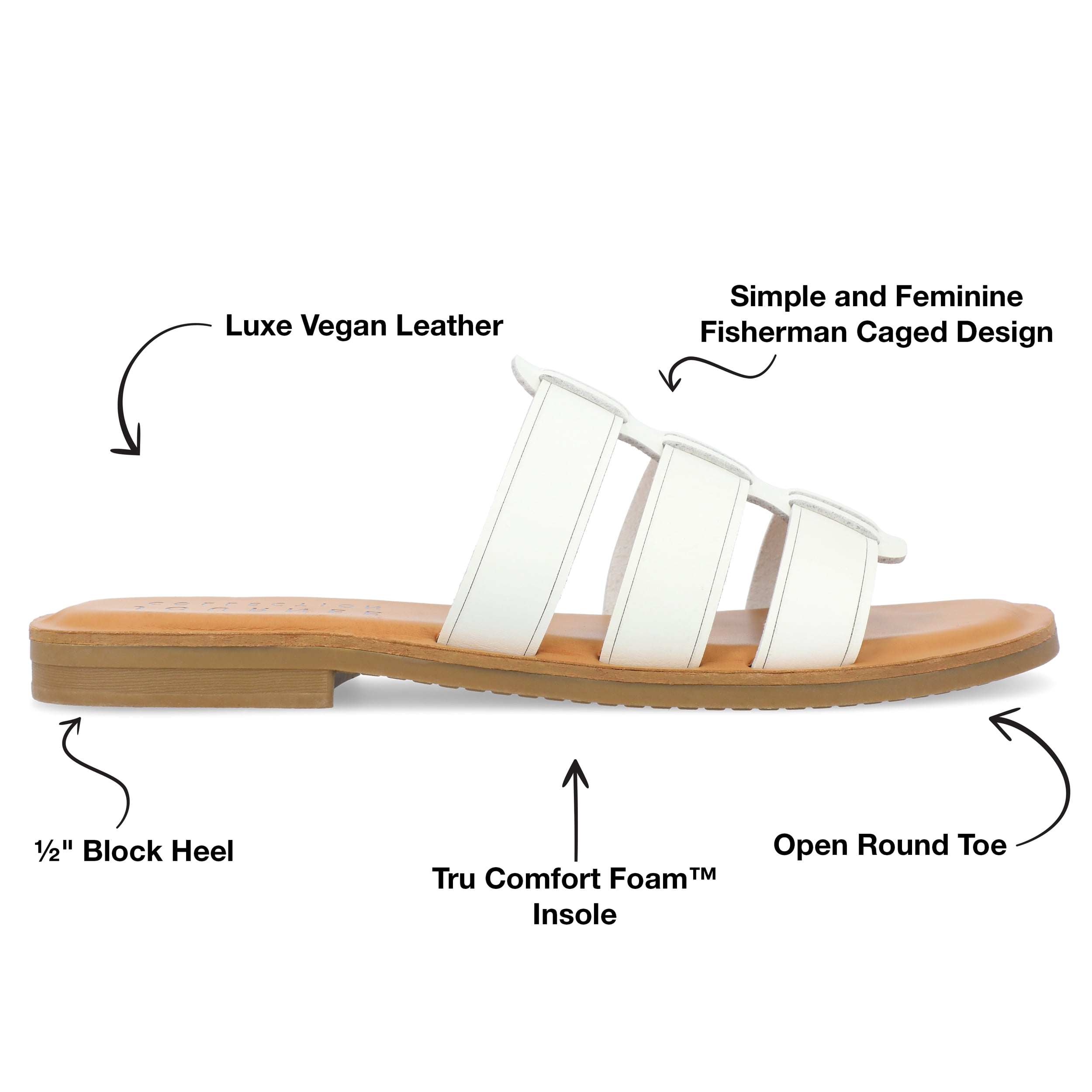 Journee Collection Womens Serrie Tru Comfort Foam Slip On Slide Flat Sandal