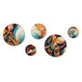 thumbnail image 2 of Designart "Geometric Vibrations Orange and Blue IV" Modern Geometric Metal Wall Art Set of 5 Piece, 2 of 5