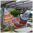thumbnail image 3 of Vivere Authentic Brazilian Double Cotton Hammock, Outdoor Hanging Daybed, Carnival, 3 of 5