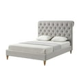 thumbnail image 4 of Rustic Manor Selina Tufted Linen Queen Size Bed Frame, No Box Spring Needed, Grey, 4 of 9