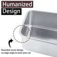 thumbnail image 3 of Stainless Steel Cat Litter Box for Adult Cats or Kitty/Kitten, -Proof High Side Non Stick No Smell Easy to Clean Metal Litter Box, Open Top for Home Use, Silver, 3 of 3