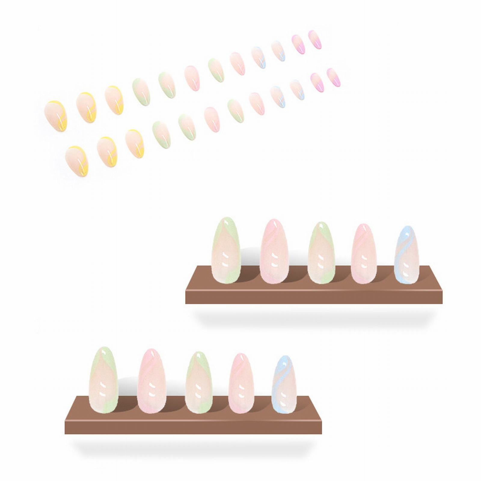 Long Nail Tips Coffin Nail on Medium Static Nails on Nails Long Coffin Flake Acrylic Nails Coffin Nails Tips Coffin Design Acrylic Nails Glue on Tip Nails Nail Tape for on Nails