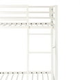 thumbnail image 3 of SHA CERLIN Twin Over Twin Metal Bunk Bed for Juniors, Industrial, Frame with Inclined Stairs & Full-Length Guardrail, Space-Saving, Easy for Climbing & Assembling, White, 3 of 6