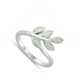 thumbnail image 4 of CHOOSE YOUR COLOR White Simulated Opal Woodland Plant Branch Ring .925 Sterling Silver CZ Female Size 8, 4 of 4