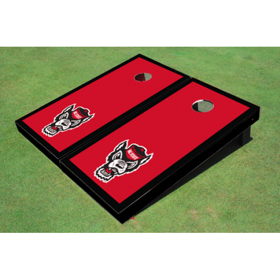 NC State University Black Matching Border Cornhole Boards