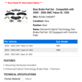 thumbnail image 2 of Rear Brake Pad Set - Compatible with 2000 - 2006 GMC Yukon XL 1500 2001 2002 2003 2004 2005, 2 of 2
