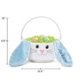 thumbnail image 4 of Personalized Planet Floppy Ear Boy Bunny Liner with Custom Name Embroidered in Blue Thread on White Woven Spring Easter Basket with Collapsible Handle for Egg Hunt or Book Toy Storage, 4 of 5