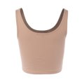 thumbnail image 3 of A2Y Women's Fitted Cotton Scoop Neck Sleeveless Crop Tank Top Oyster S, 3 of 3