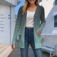 thumbnail image 2 of idosla Long Sleeve Cardigan for Women Casual Gradation Pockets Button Down Loose Fall Lightweight Hiking Trendy Jacket (Mint Green, 3XL), 2 of 8