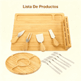 thumbnail image 3 of Tabla De Quesos De Bambú Con 4 Cuchillos Y 6 Tenedores Geométrico Xtellar cafe, 3 of 3