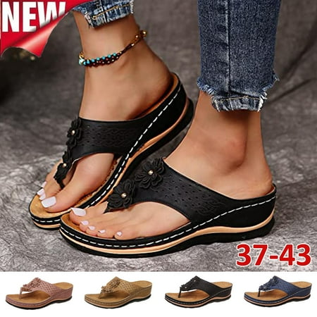 

Summer Lady Flower Flip Flops Open Toe Shoes Sandals