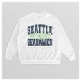 thumbnail image 4 of Women's Gameday Couture  White Seattle Seahawks Oversized Faded Formation Premium Fleece Pullover Sweatshirt, 4 of 4