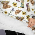 thumbnail image 3 of Oversized Wearable Blanket Hoodie,Highland Cow Sunflower Boot Hat Pattern Sherpa Blanket Hoodie with Super Pockets,Super Warm Fuzzy Pullover for Women & Men, 3 of 6
