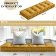 thumbnail image 6 of Bench Cushions for Indoor Furniture 48x18 in Velvet Kitchen Dining Piano Window Seat Cushion, Tufted Patio Porch Swing Thicken Bench Pad Memory Foam(Yellow), 6 of 12