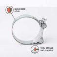 thumbnail image 2 of 2 Pack Reinforced Clamps For 52-55mm Galvanized Steel Pipe, 2 of 5