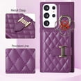 thumbnail image 2 of Dteck Wallet Crossbody for Samsung Galaxy S20 Case with Lanyard Wrist Strap Credit Card Holder, PU Leather Protective Phone Case with Ring Holder,Deep Purple, 2 of 8