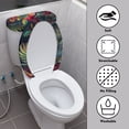 thumbnail image 4 of HELLHERO Parrot Toilet Lid Seat Cover & Bathroom Toilet Cozy Set with Fits All Toilet Shapes Polyester for Washable and Reusable, Easy to Install, 4 of 8