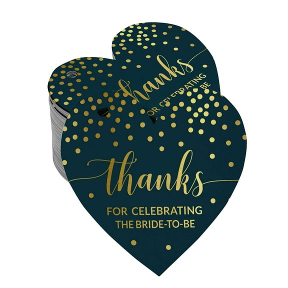 Inkdotpot Pack Of 100 Real Gold Foil Paper Tags Thanks For Celebrating The Bride To Be Bridal Shower Favor Hang Tags