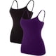 thumbnail image 1 of Charmo Cami Correa de espagueti ajustable para mujer construida en sujetador camisetas sin mangas 2 Pack, 1 of 5