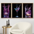 thumbnail image 2 of wall26 Framed Canvas Print Wall Art Set Purple &amp; Blue Splashes of Wine Drinks Cocktails Photography Realism Chic Landscape Colorful Multicolor for Living Room, Bedroom, Office - 24"x36", 2 of 5