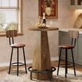 thumbnail image 3 of Bar Table Set of 2, 37.4" High Round Pub Table for Small Bars, Dining Room, Kitchen – Wood Tone Finish, 3 of 5