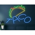 thumbnail image 3 of Glowneon Tacos Mexico Neon Sign, Restaurant Light Wall Signboard, 3 of 4