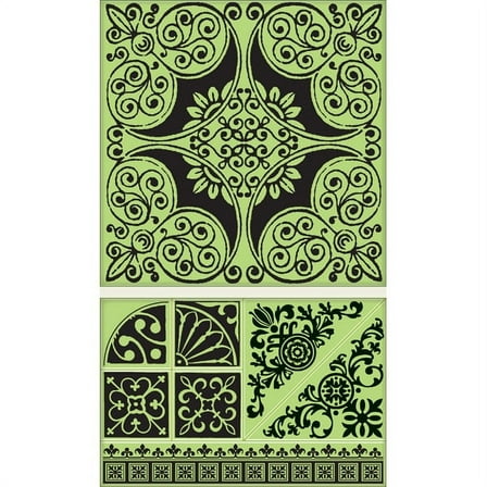 Ornamental Tile Cling Stamp Set By Inkadinkado