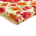 thumbnail image 3 of Jordan Manufacturing 44" x 21" Marcia Granola Red and Orange Floral and Zion Granola Red and Orange Stripe Reversible Rectangular Outdoor Chair Cushion with Ties and Hanger Loop, 3 of 12