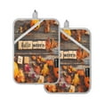 thumbnail image 2 of 2-Pack Pot Holders Heat Resistant Kitchen Oven Mitts 7x9.8in for Oven, Microwave & BBQ Halloween Happy Pumpkin, 2 of 7