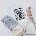 thumbnail image 6 of Not My Trash Not My Dumpster Cute Raccoon T-Shirt, White and Natural Vintage Coquette Bow Women Tee, 6 of 8