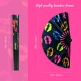 thumbnail image 2 of Ventilador de mano plegable SYNTECSO UV Glow para rave y drag queen, 2 of 7