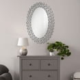 thumbnail image 2 of Colleen 31 x 47 Inch Oval Wall Mirror Crystal Flowers Silver, 2 of 7
