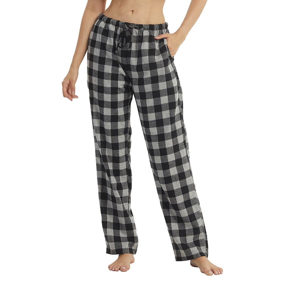 YUSHOW Flannel Pajama Pants for Women Comfy Plaid Pj Bottoms Female