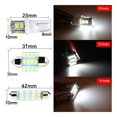 thumbnail image 4 of 20 Pcs 31mm 42mm 6000k Focos Coche Luz Interior T10 Led, 4 of 10