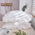 thumbnail image 2 of Euro Pillow Shams - White Throw Pillow Covers Square Cushion Cases with Ruffle Cotton Shabby Chic Rustic Pretty Vintage Lace Bed Euro Pillowcases Cute Plain 36x36 inches 2 Pack, 2 of 6