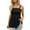 Black, variant on WRKEKC Womens Cami Tank Tops Solid Color Thin Strap Smocked Waist Ruffled Hem Sleeveless Tank Top for Summer Styling and Casual Gatherings