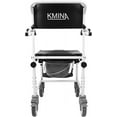 KMINA PRO Shower Chair with Wheels, Handicap Shower Chair Black