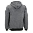 thumbnail image 2 of Men's Soft Sherpa Lined Zip Up Hoodie Sweater Jacket (Salt & Pepper (Charcoal), M) Nathan #4025, 2 of 2