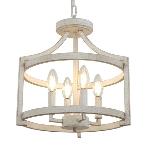 Farmhouse Chandelier Dining Room Pendant Light Fixture White Vintage Lighting