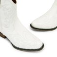 thumbnail image 3 of Botas Vaqueras para Mujer DREAM PAIRS Blancas Punta Cuadrada Tacón 4 cm, 3 of 8