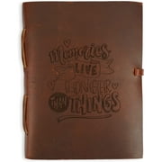 Wellbourne Vintage Leather Bound A6 Handmade Travel Journal Unlined Notebook Diary - Brown (8x6 inches)