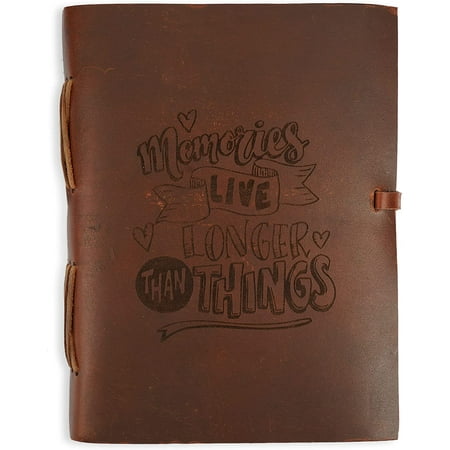 Wellbourne Vintage Leather Bound A6 Handmade Travel Journal Unlined Notebook Diary - Brown (8x6 inches)