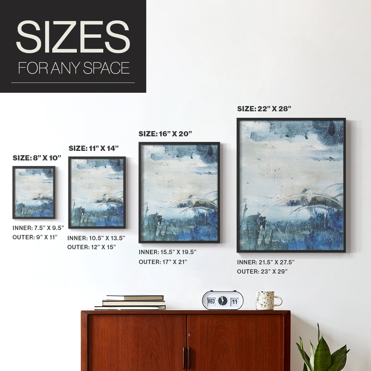 Coastal Seas II Framed Print in Black Solid Wood Framed Print No Nail Hanging