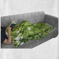thumbnail image 6 of Leaves Soft Flannel Fleece Blanket, Close-up Tree Leaves from an Uprising Angle High Plants Summer Fresh Environment Habitat, Cozy Plush for Indoor and Outdoor Use, 50" x 70", Green, by Ambesonne, 6 of 6