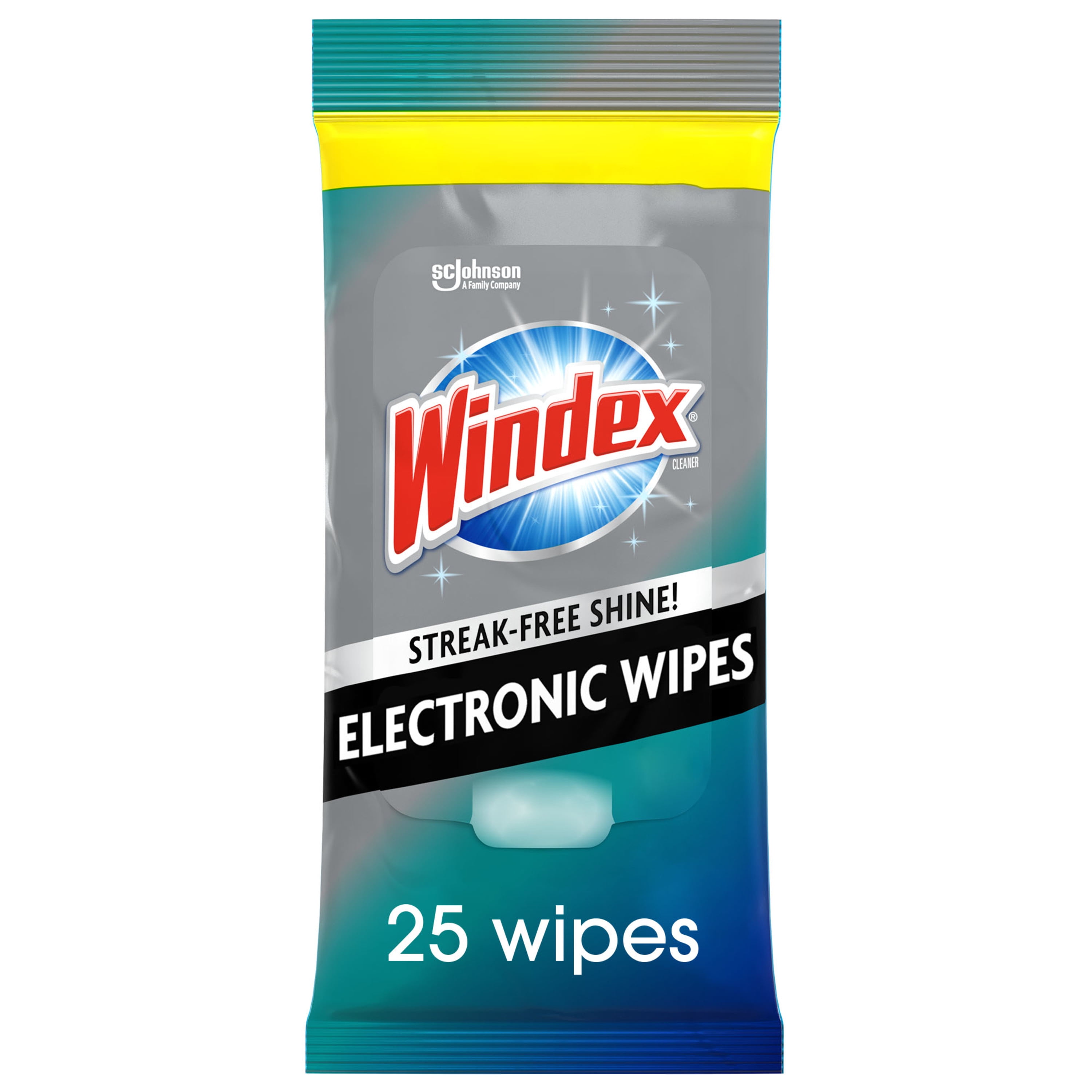 Windex Electronics Wipes, Pre-Moistened, Provides Streak-Free Shine, 25 Count