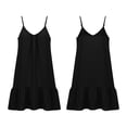 thumbnail image 4 of Hvogkswy Spaghetti Strap Dresses for Women, Solid Color Sleeveless Ruched Mini Dresses Comfy Loose FLowy Summer Hawaiian Beach Vacation Dresses, 4 of 9