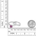 thumbnail image 4 of Gem Stone King 925 Sterling Silver Pink Moissanite and White Topaz Wedding Engagement Ring Band Bridal Set for Women (2.56 Cttw, Gemstone, Round 7MM, Size 6), 4 of 4